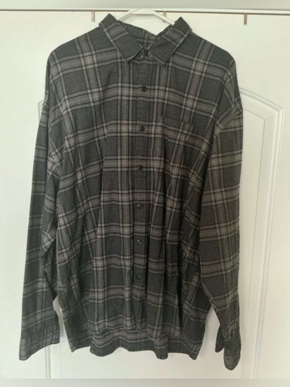 Size XXL - Abercrombie & Fitch Soft Cotton Gray Plaid Button Flannel Shirt